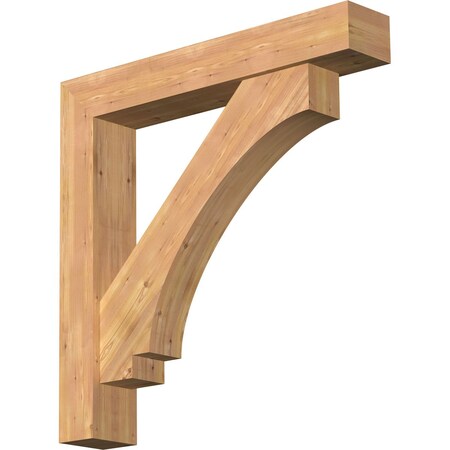 Imperial Block Smooth Bracket W/ Offset Brace, Western Red Cedar, 7 1/2W X 44D X 44H